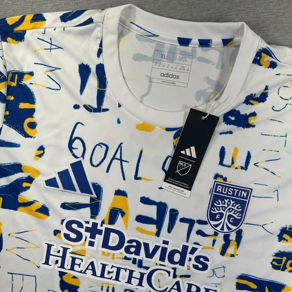 NWT Adidas Austin‎ FC MLS Pre-Match Jersey Mens XL Slim Fit Multi-Color JE6583
